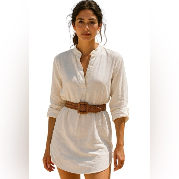& Other Stories Dresses & Skirts - & Other Stories White Cotton Blend LS  Shirt Dress, Beach, Resort, Lounge, 10